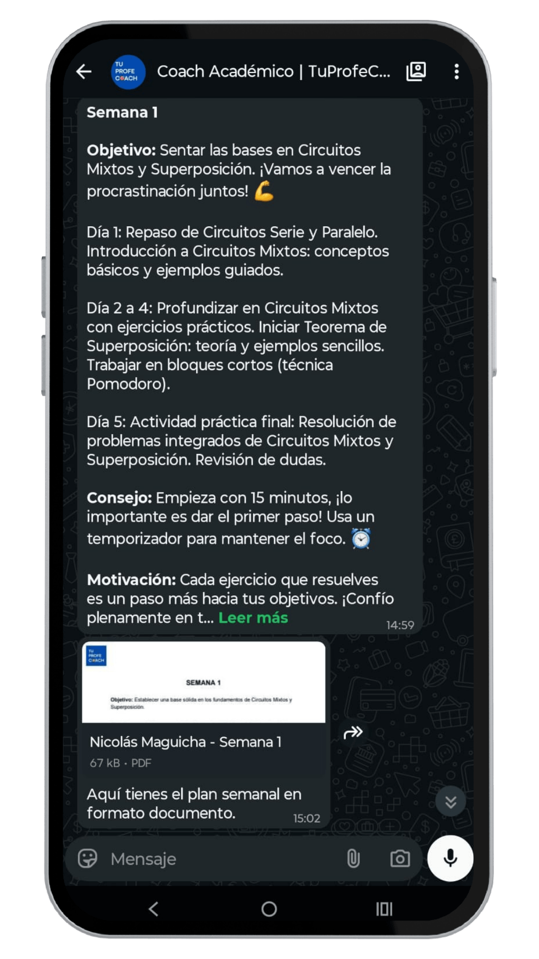 Celular del alumno